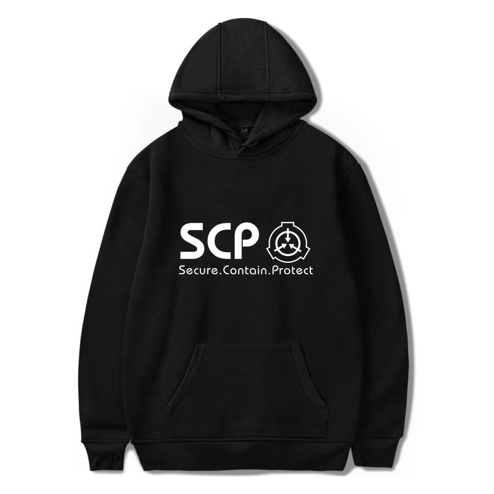 Autumn Winter Hoodie Scp Foundation Hoodie Men's and Women's Fashion Casual Hoodie Sweatshirt Black Warm Sweatshirt