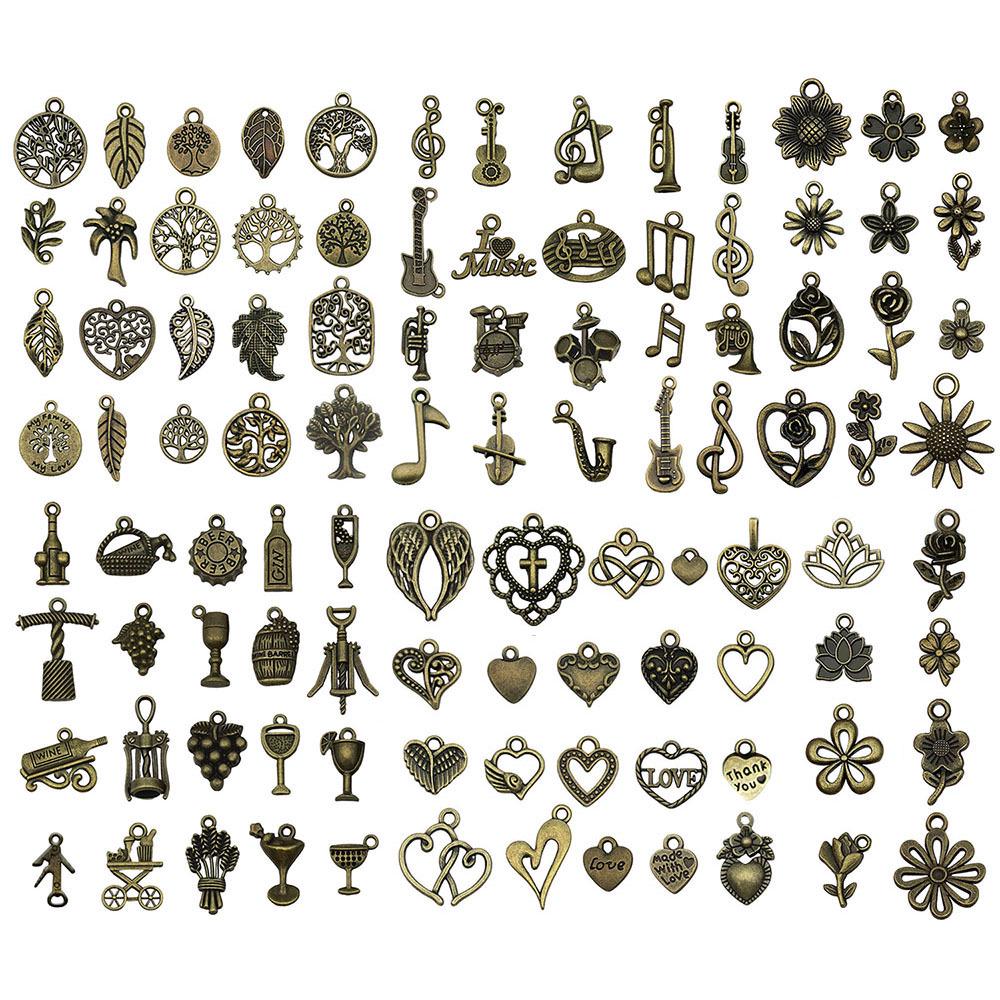 

100 Подвесок из античной бронзы в виде животных и насекомых из сплава: Шармы Стрекоза, Бабочка для браслетов, ожерелий, брелоков своими руками