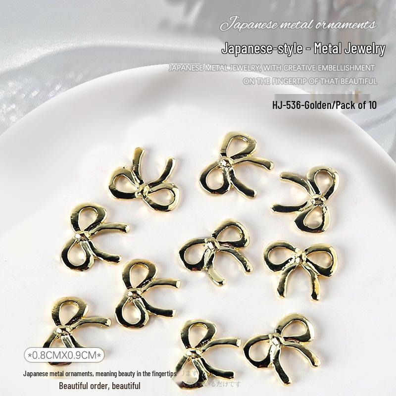 

Nail Art Jewelry: Metal Bear, Heart, Bow Tie, Ballet Ribbon Decorations (10 Pieces)