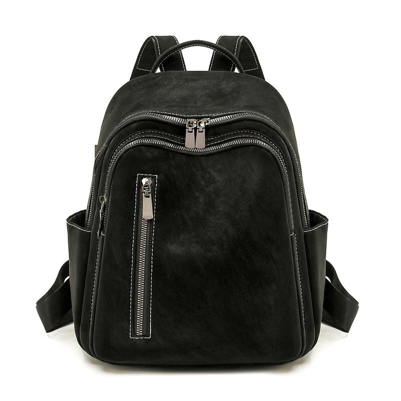 Fashion Wommen Backpack Pu Solid Color Travel Backpack Student Schoolbag