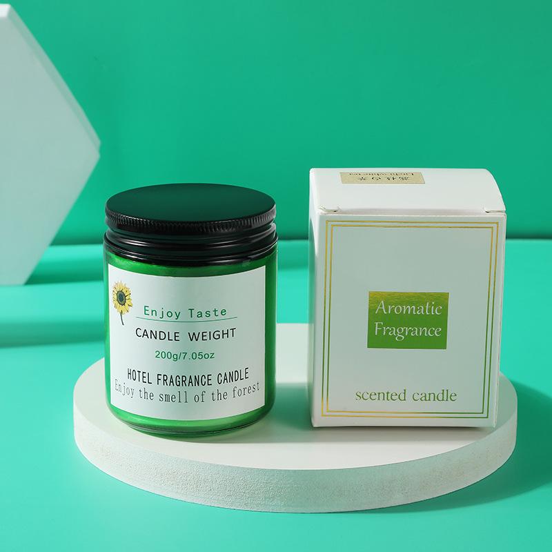 

Large Household Green Glass Scented Candle Wedding Souvenir Creative Scented Candle Ornament Gift Lavender