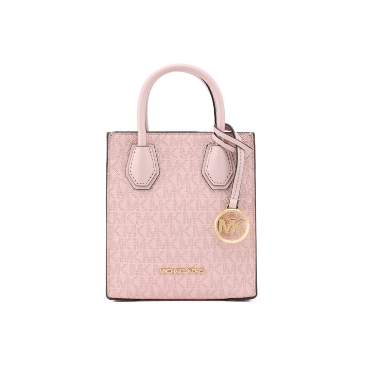 Michael Kors MK Mercer Monogram Logo Pendant Commuter Vintage Canvas And Polyester Music Score Tote Bag Women Tote Bags 35T1GM9C0I-POWDER-BLUSH