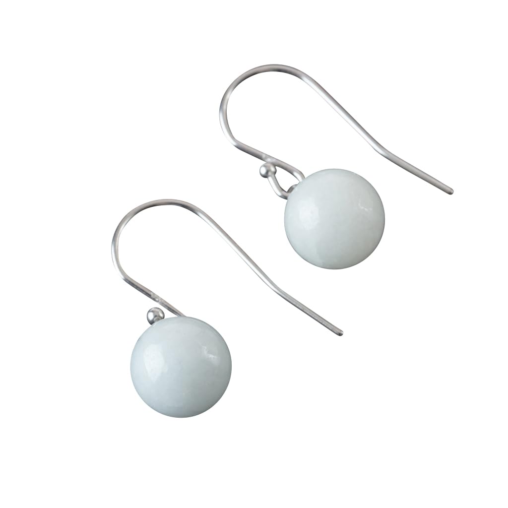 

8 мм Итоигава Натуральный Жадеит Подвески Серебряный Крючок Японский Национальный Дзёмон Камень Силы Жадеитовая Мастерская Гарантия APS0142 Бусины, Серьги, Камень, белый