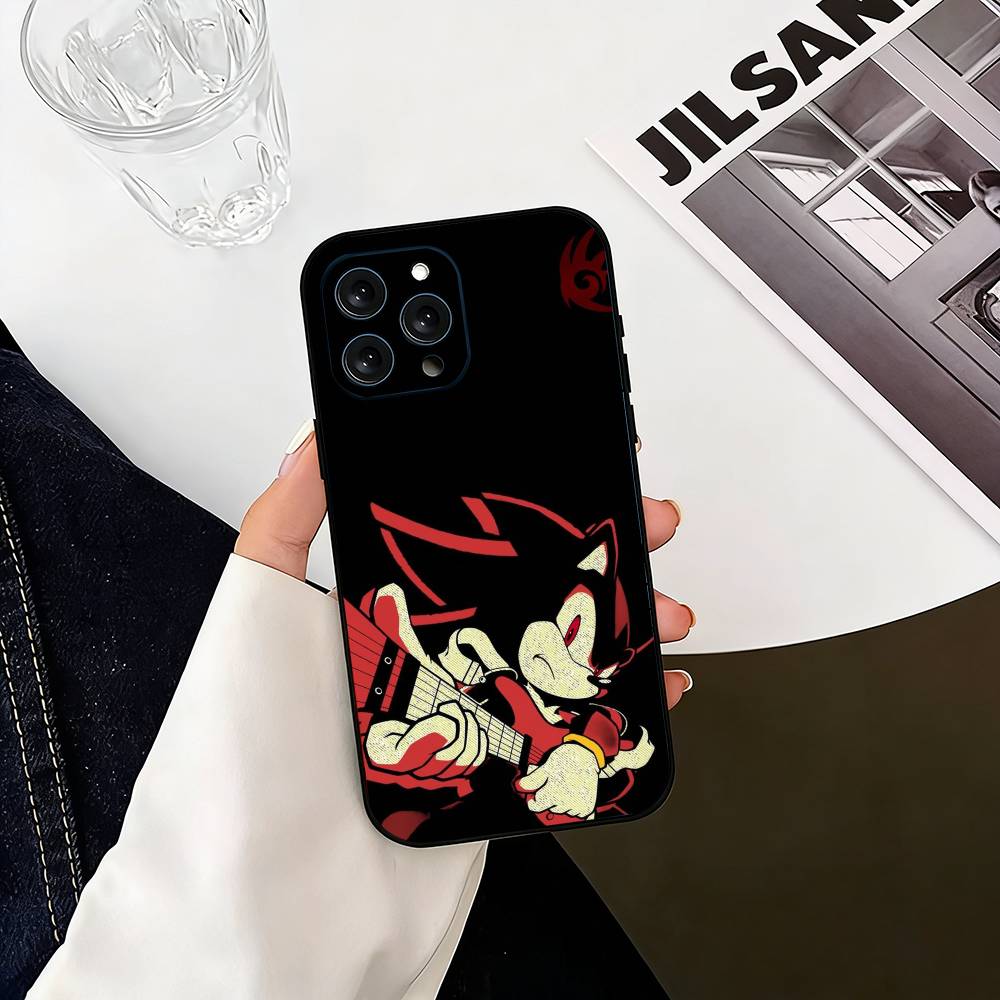S-Shadow S-Sonic Phone Case For iPhone 17,16,15,14,13,12,11 Plus,Pro Max,XS,Soft Silicone Black Cover