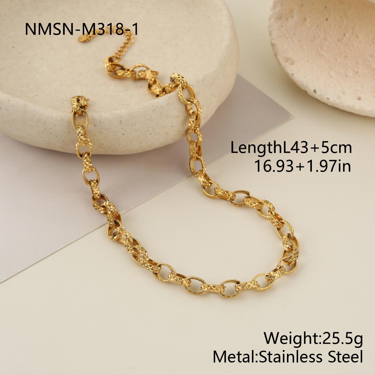 GEMCHIC Women s Stainless Steel Twisted Rope Chain Necklace and Bracelet Set