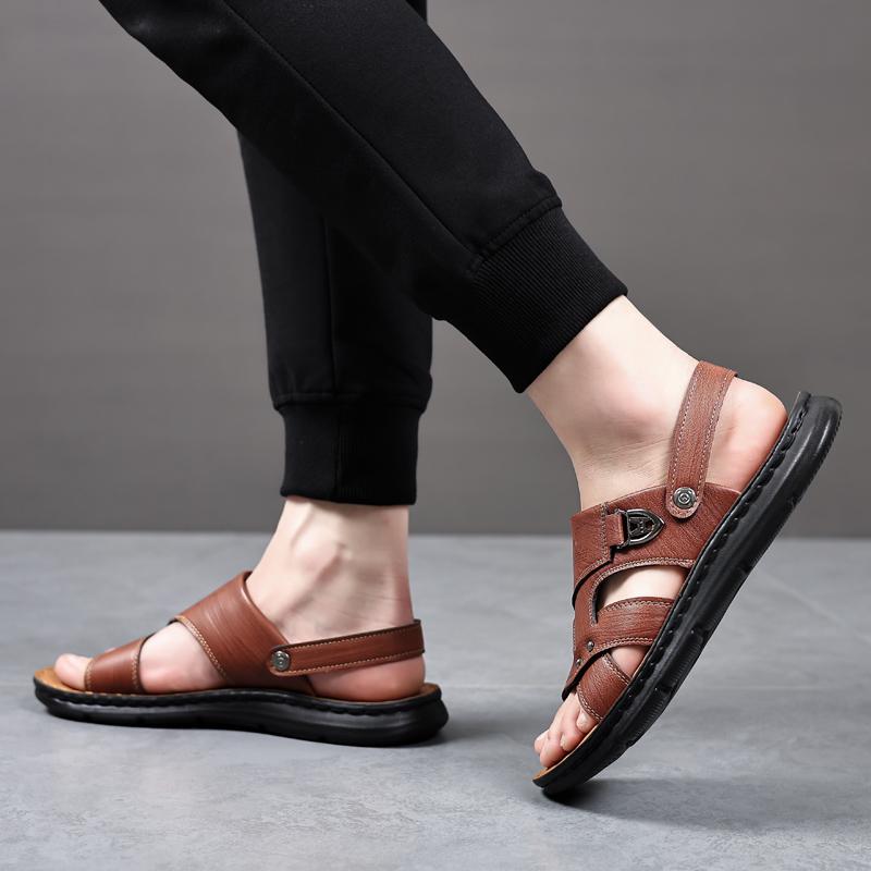 

Fashion Summer Beach Men s Sandals Special Offer Non-Slip Soft Anti-Odor Slippers Dual-Purpose Casual Slip-On Driving Slippers Beach 38 коричневый