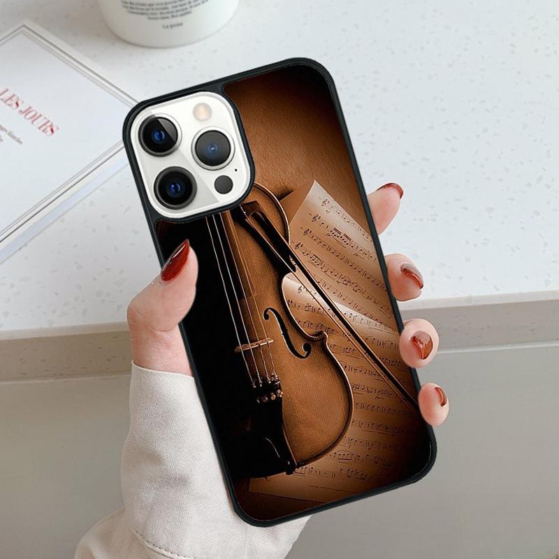 Violin and Musical Note Phone Case For iPhone 17 Air 11 12 13 14 15 16 Pro Max Cover For iPhone 17 Air Max Plus Coque Shell