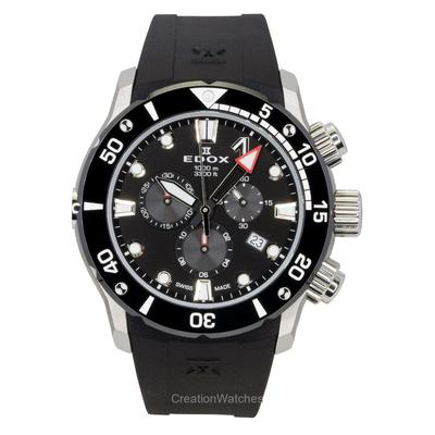 CO-1 Chronographe Bracelet Caoutchouc Cadran Noir Quartz Plongeuse 10242-TIN-NIN 1000M Montre Homme