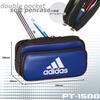Mitsubishi Pencil Adidas Pencil Case Blue and White Double PT1500AI04B1 AI04, Enamel, Pocket,