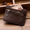 Reverse Faux Leather Card Wallet (Brown) Slim Transportation Card Wallet