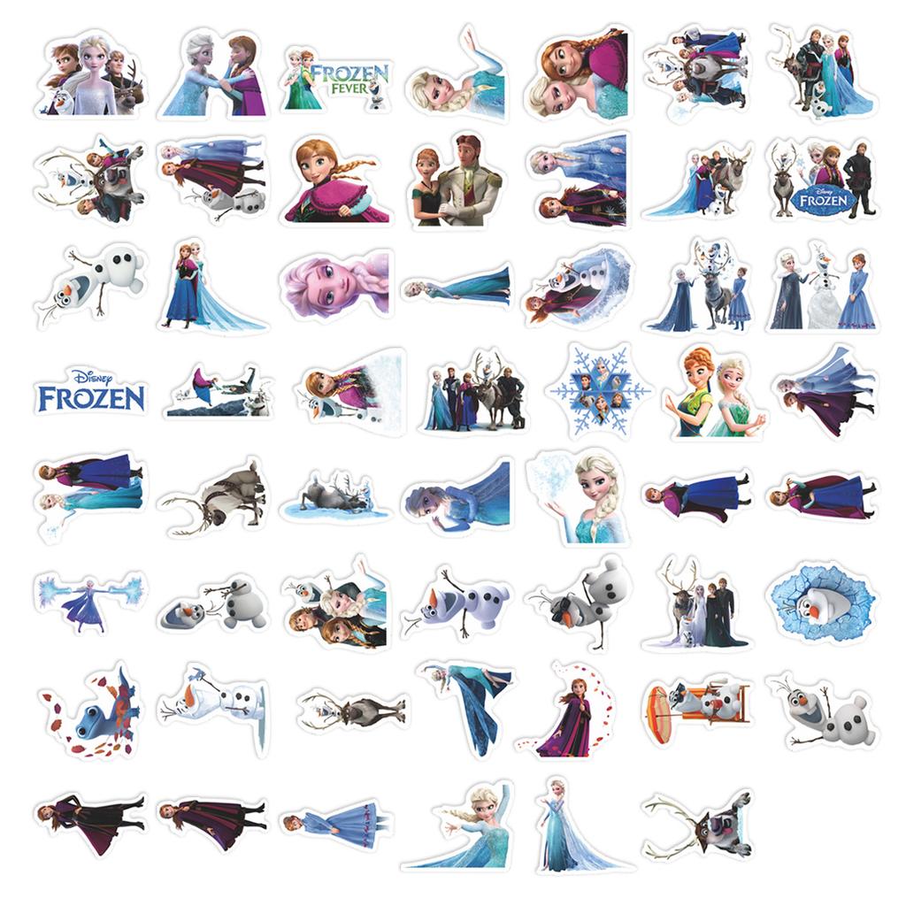 55PCS Cartoon Disney Frozen Graffiti Sticker DIY Decoration PVC Waterproof Skateboard Notebook Graffiti Toy