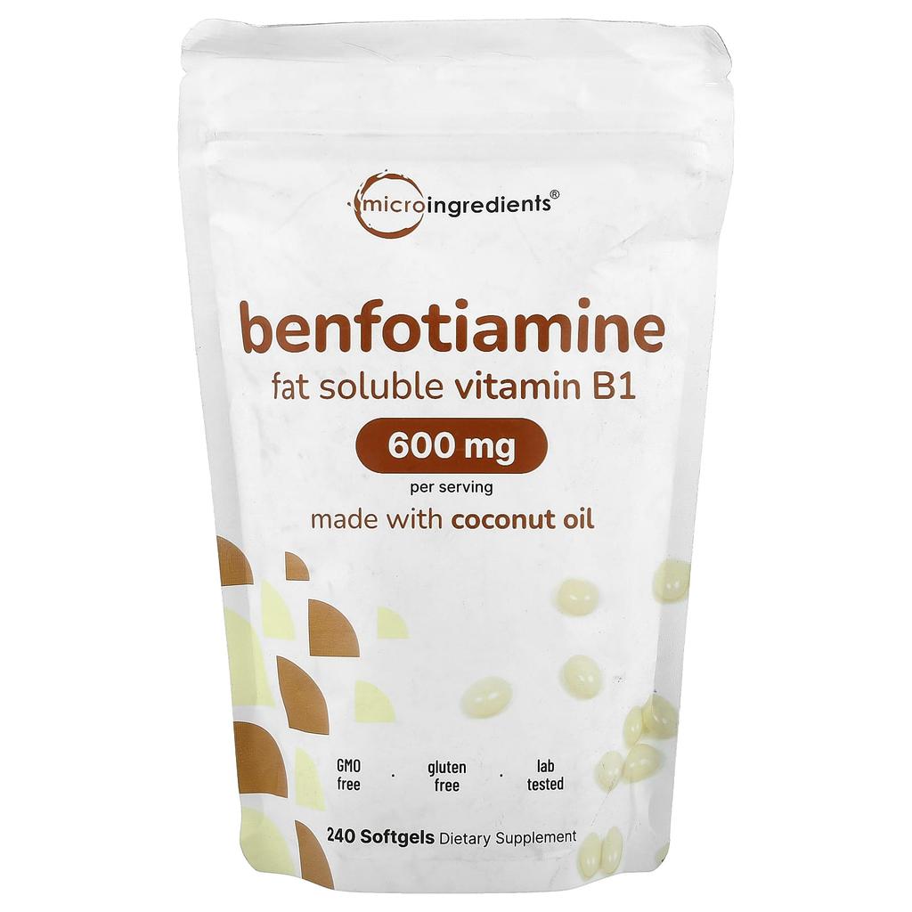 Micro Ingredients Benfotiamine, 240 Softgels (200mg Per Softgel)