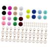 72 Pieces Keychain Kit Key Ring DIY Holder 6cm for Handbag Hats Girls