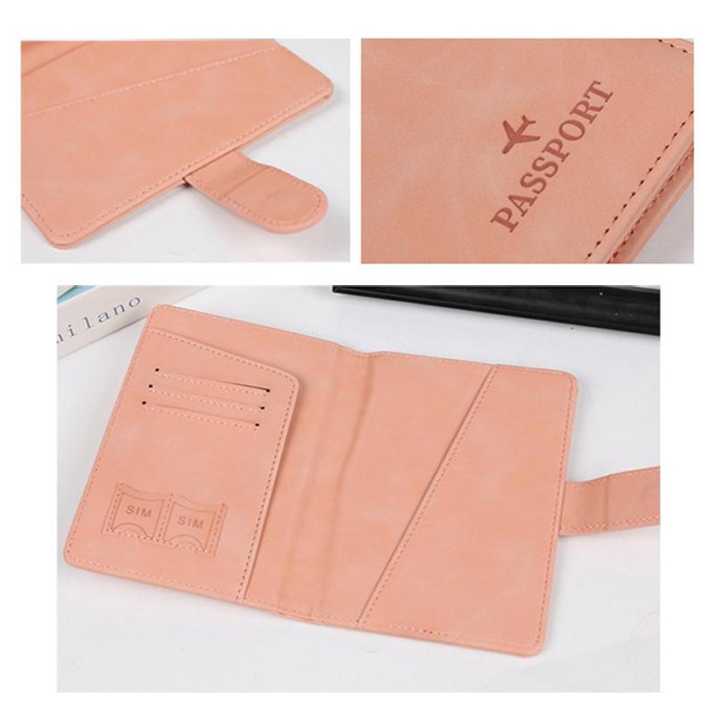 Unisex RFID Anti-Blocking Reise-Passhüllenhalter mit Verschluss für Männer Frauen Pass-Brieftasche Reisezubehör Tasche