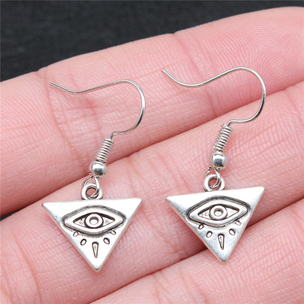 

Око рука талісман амулет падіння та підвішування сережки чоловічі ювелірні вироби аудиторія оригінальне ремесло A22-1pair-14x13mm