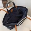 New niche design simple striped shopping bag tote bag portable shoulder trendy women's bag