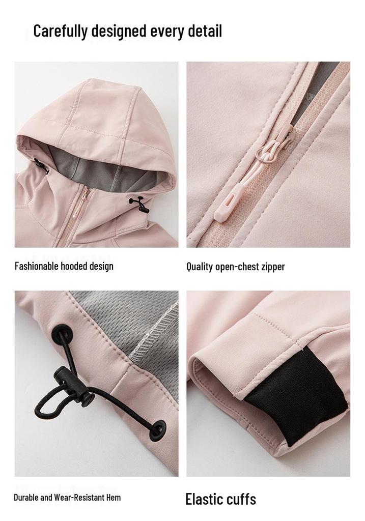 2026 Lightweight Windproof Waterproof Softshell Jacket for Men & Women - Breathable, Hooded, Thin Fleece for Mountaineering