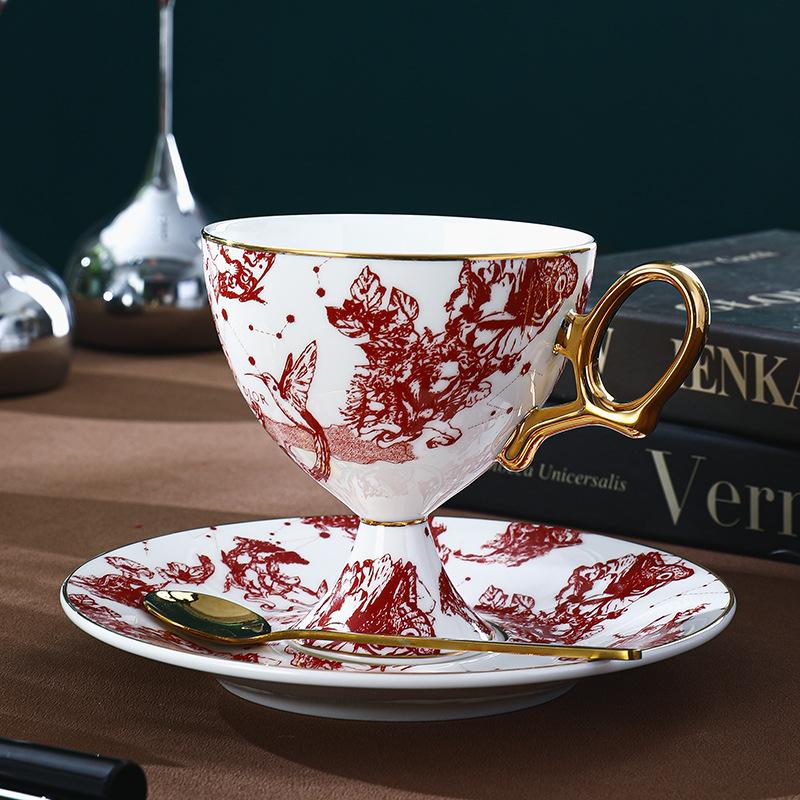 

D Австрійський керамічний кістяний фарфор кавова чашка блюдце набір ретро британський набір для післяобіднього чаю чашка подарункова коробка подарунок 220ml