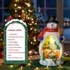 Lighted Snowman Ornaments, Battery Powered LED Tabletop Decor for Christmas Tree & Mantel, Warm White Holiday Centerpiece