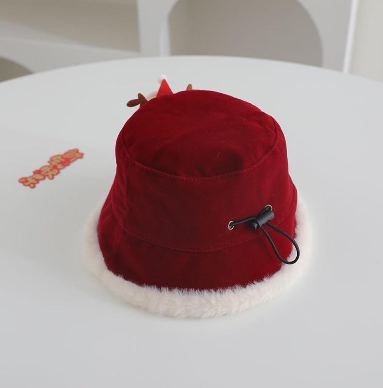 Children's Winter Fisherman Hat: Festive Plush Bucket for New Year and Christmas