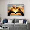 Hands Hearts Posters and Prints Canvas Painting Sunset Landscape Cuadros Wall Art Pictures for Living Room Modern Home Decor