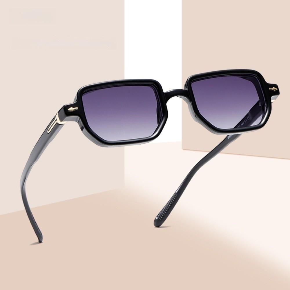 Punk Square Frame Glasses Small Frame UV400 Eyewear Retro Sun Glasses  Business