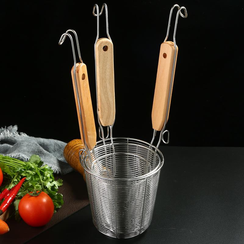 Stainless Steel Large Colander French Fries Pasta Basket Hot Pot Skimmer Strainer Drainer Oil Filter Home Cooking Utensils