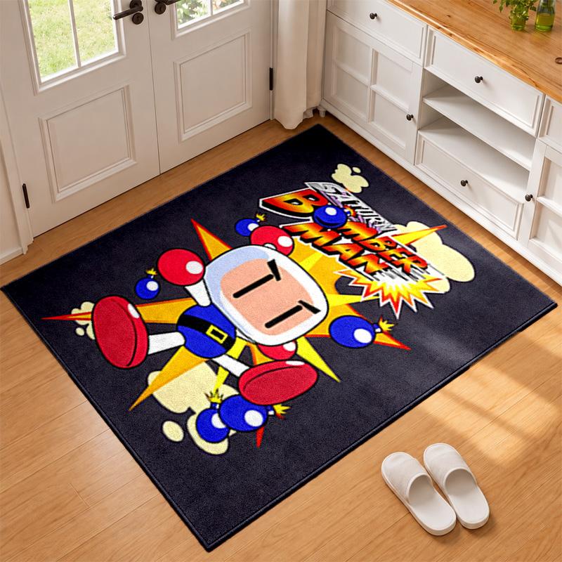 Bomberman Carpet Door Mat for Living Room or Bedroom Protective Mat Under Chair Office Decoration Christmas Gift Birthday Present
