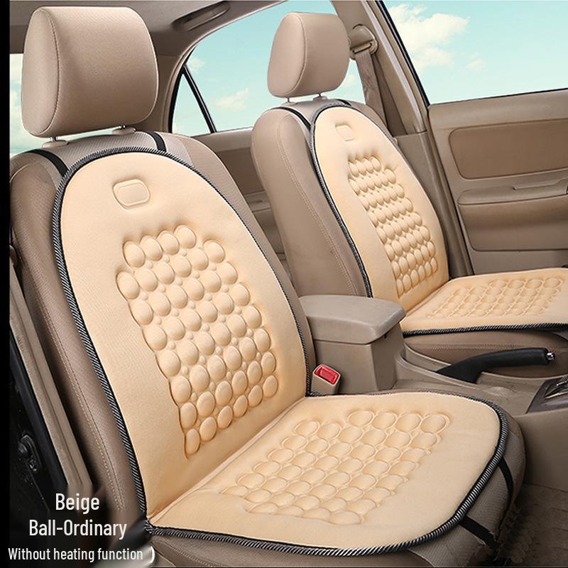 Plaid Heated Car Seat Cushion for All Seasons - Single Seat Interior Accessory.