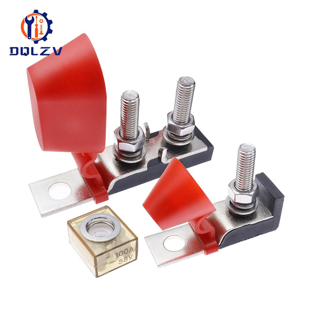 M8 Terminal Mount Fuse Block Kit 30A-300A 58V Ring Fuse Marine Battery Terminal Holder Ignition Protection For Boat Truck RV