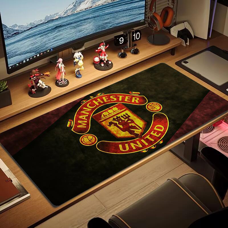 Manchester United F.C Print Cushion Non-slip Laptop Tablet Big Mousepad XXL Mat Mini PC Playmat With Lock Edge