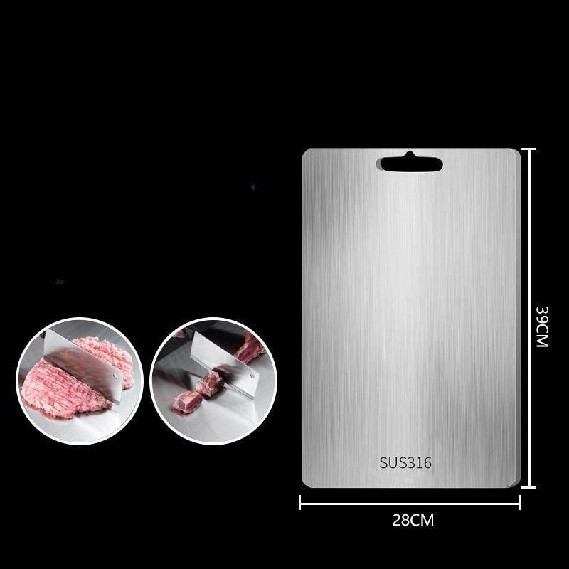 316 Stainless Steel Cutting Board Thickened Chopping Board Antibacterial Double Sided Cutting Board Block Kneading Dough Tool