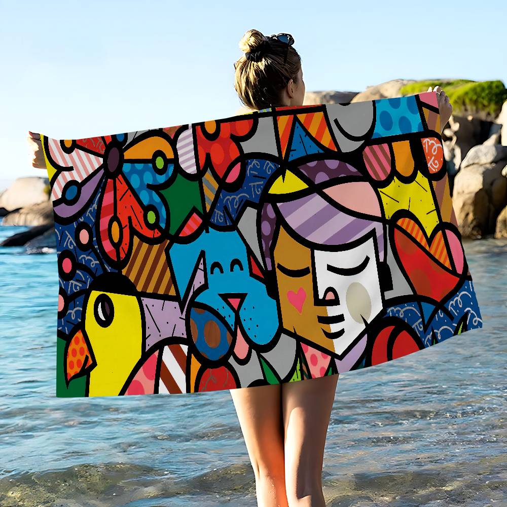 Britto Art Big Microfiber Beach Towels Quick Dry Towel Sand Beach Towels Pool Towel For Travel Swim Pool Yoga