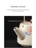 High-grade Beige Ru Kiln Hibiscus Ceramic Tea Set – Includes Teapot, Teacups, and Teaplate for Kung Fu Tea Ceremony, Suitable for Home and Office.