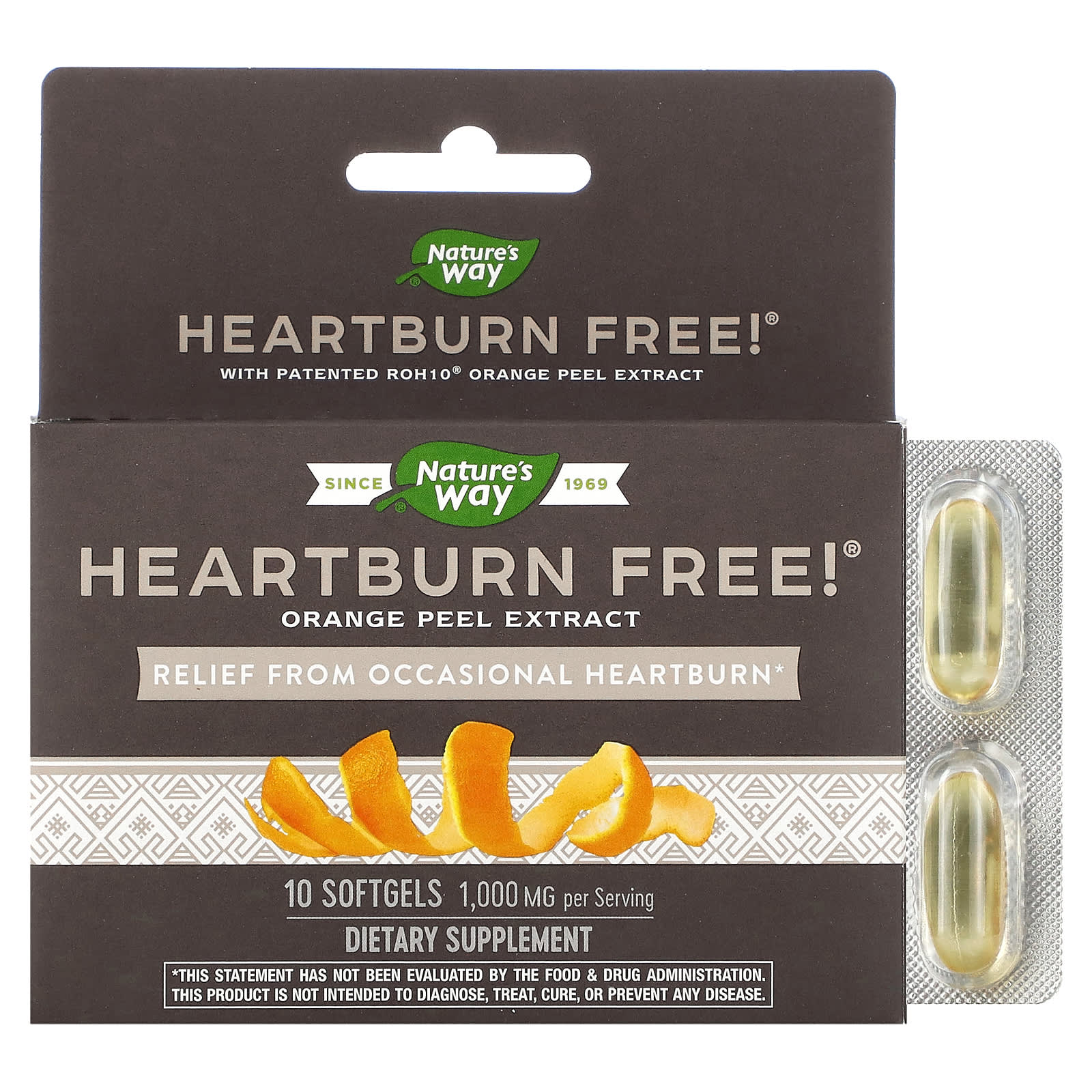 

Nature S Way, Heartburn Free, 1,000Mg, 10 Softgels