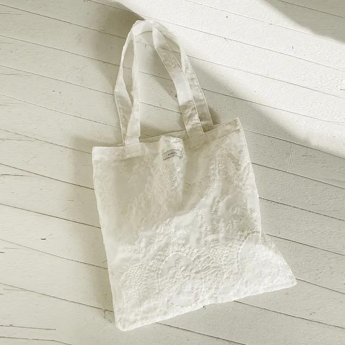 Bloom jacquard tote bag - Ivory