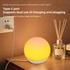 Ball-shaped Wireless Remote Control Night Light Outdoor Camping Atmosphere Light USB Camping Lamp Bedside Sunset Lamp