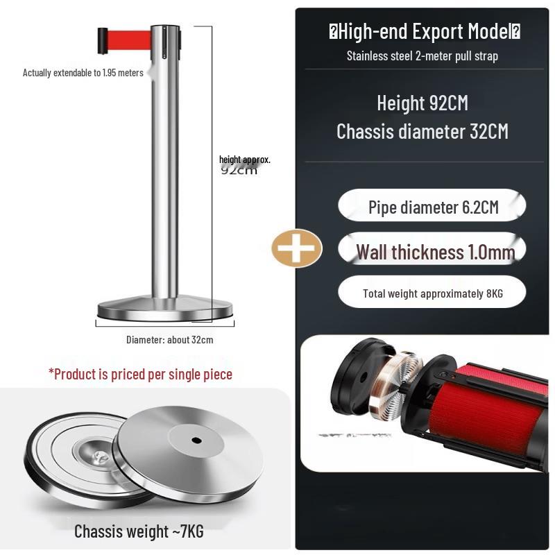 Stainless Steel Retractable Belt Queue Barrier
