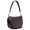 New COACH HoboElla Canvas With Leather Shoulder Bag Crossbody Bag Handbag Large Size Women's Dark Brown CH554-IMAA8