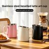 304 Stainless Steel Angled Patterned Cup with Eagle-shaped Flow Guide and Scale. Coffee Milk Froth Cylinder for Making Milk Froth. Milk Froth Cylinder