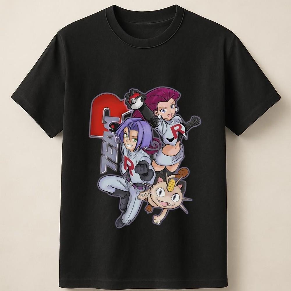 Jessie James Meowth Illustration On Black Background Unisex T Shirt Unisex T-Shirt XL