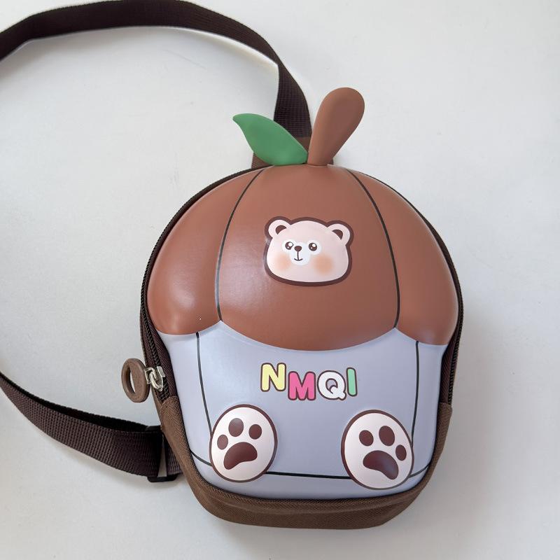 

Сумка-книга 2025 новая милая яблоко жесткий корпус детская нагрудная сумка красивый мальчик легкая на плечо сумка-мессенджер коричневый