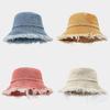 Retro Streetwear Denim Fisherman Hat With Wide Brim For Sun Protection In Summer