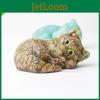 Crystal Cat Figurine Handmade Resin Art For Collectors Gift And Room Decor