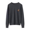 Women's 100% Pure Cashmere Embroidered Round Neck Sweater - Loose Fit Knitwear for Autumn & Winter