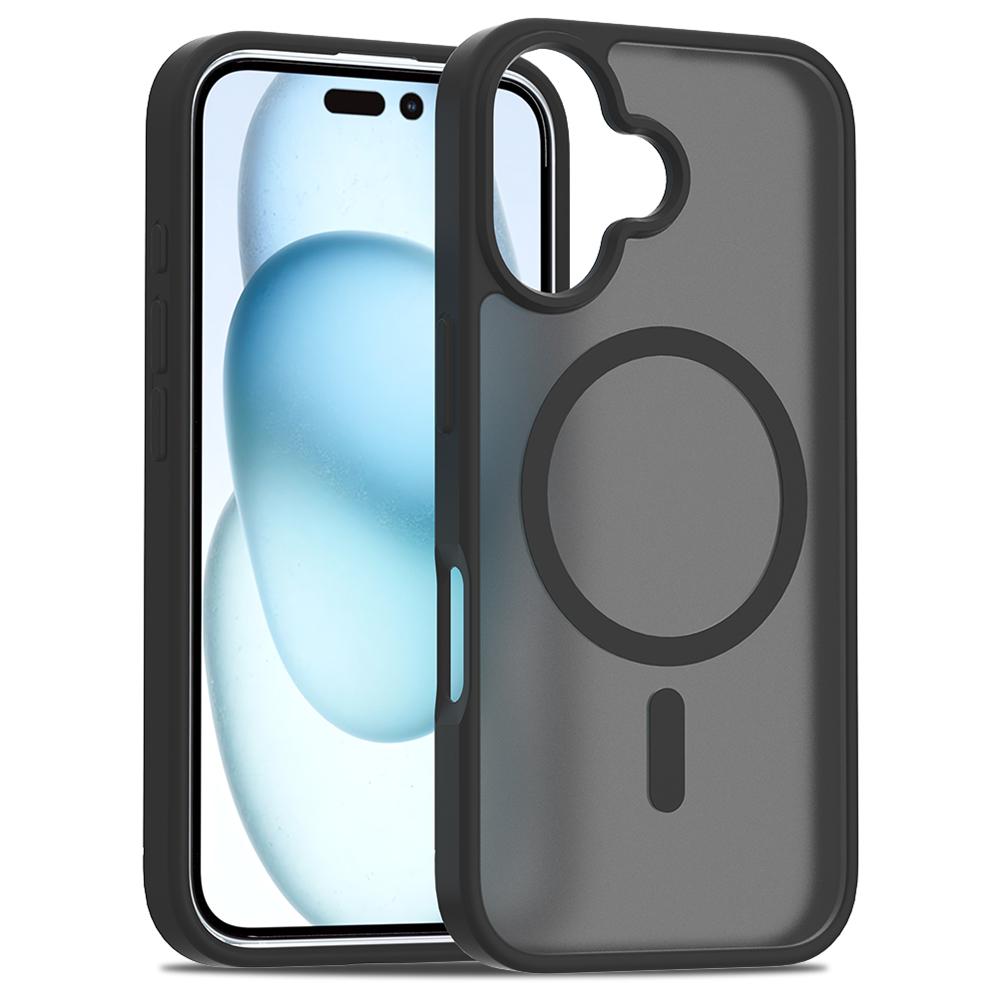 

For iPhone 16 Plus Compatible with MagSafe TPU Frame Acrylic Back Phone Cover Skin Touch A