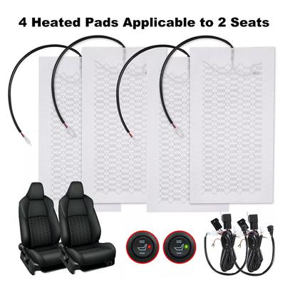 Universal 12V Car Seat Heater Kit for 2 Seats Carbon Fiber Fast Heating Pads with 2 Level Switch and Harness Auto Accessories