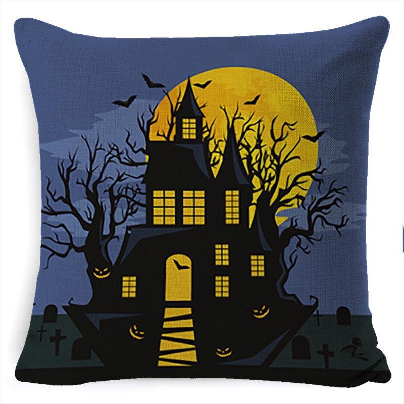 Halloween Tag Zuhause Sofa Kissenbezug Leichter Luxus Kissen Halloween Leinen Kissenbezug