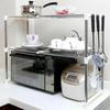 2-Layer Microwave Oven Shelf Stainless Steel Kitchen Detachable Rack Kitchen Organize Tableware Shelves Home Storage Rack Holder
