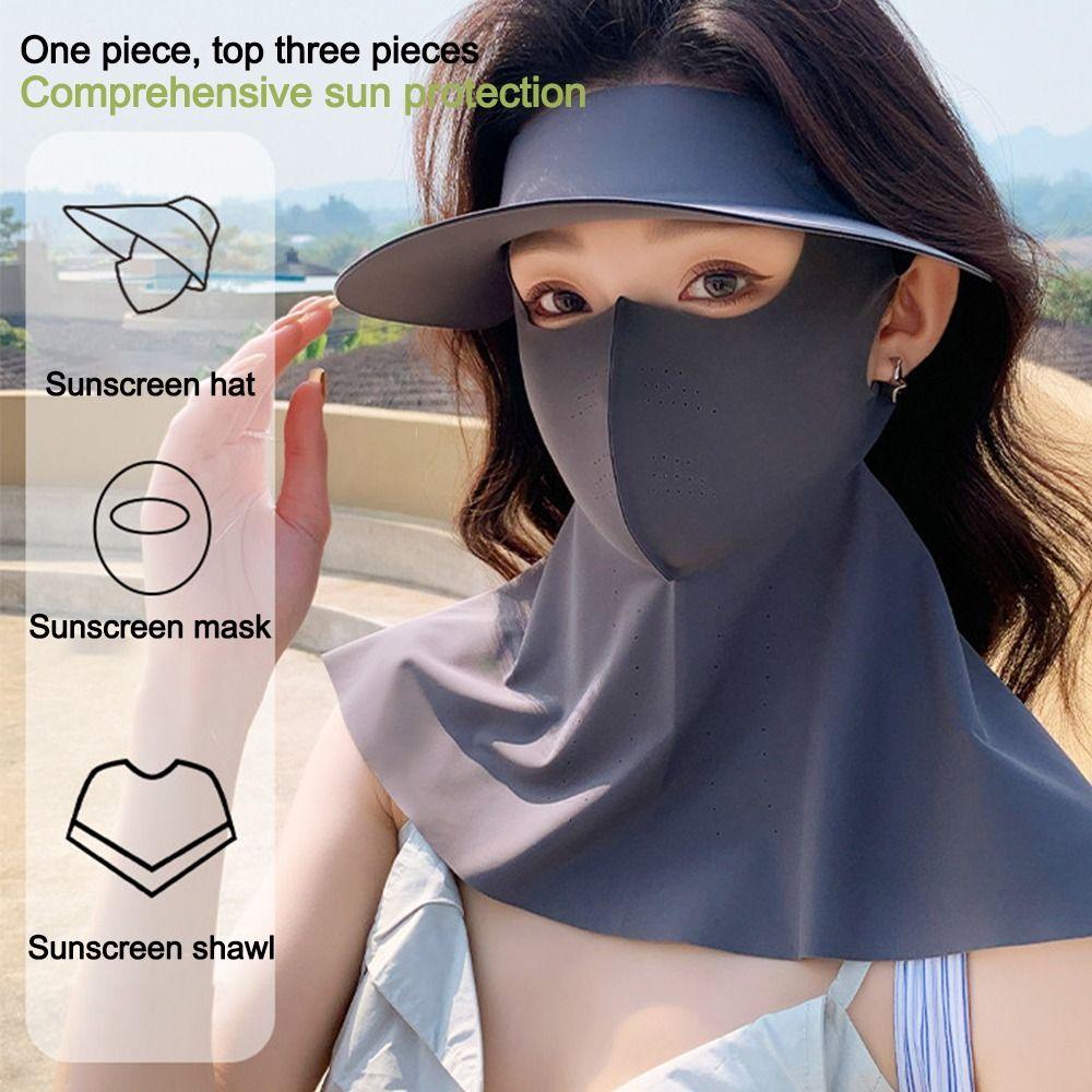 3D Breathable Sun Protection Mask Ice Silk Sunshade Face Mask Fashion Anti-UV Neck Scarf  Cycling